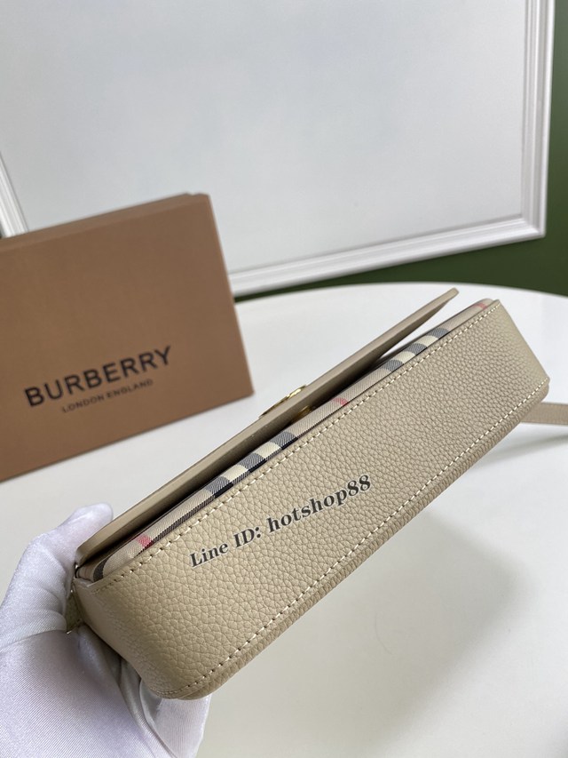 Burberry專櫃新款粒紋皮革典藏Vintage復古格紋女包 巴寶莉單肩斜挎小包 yxb1241